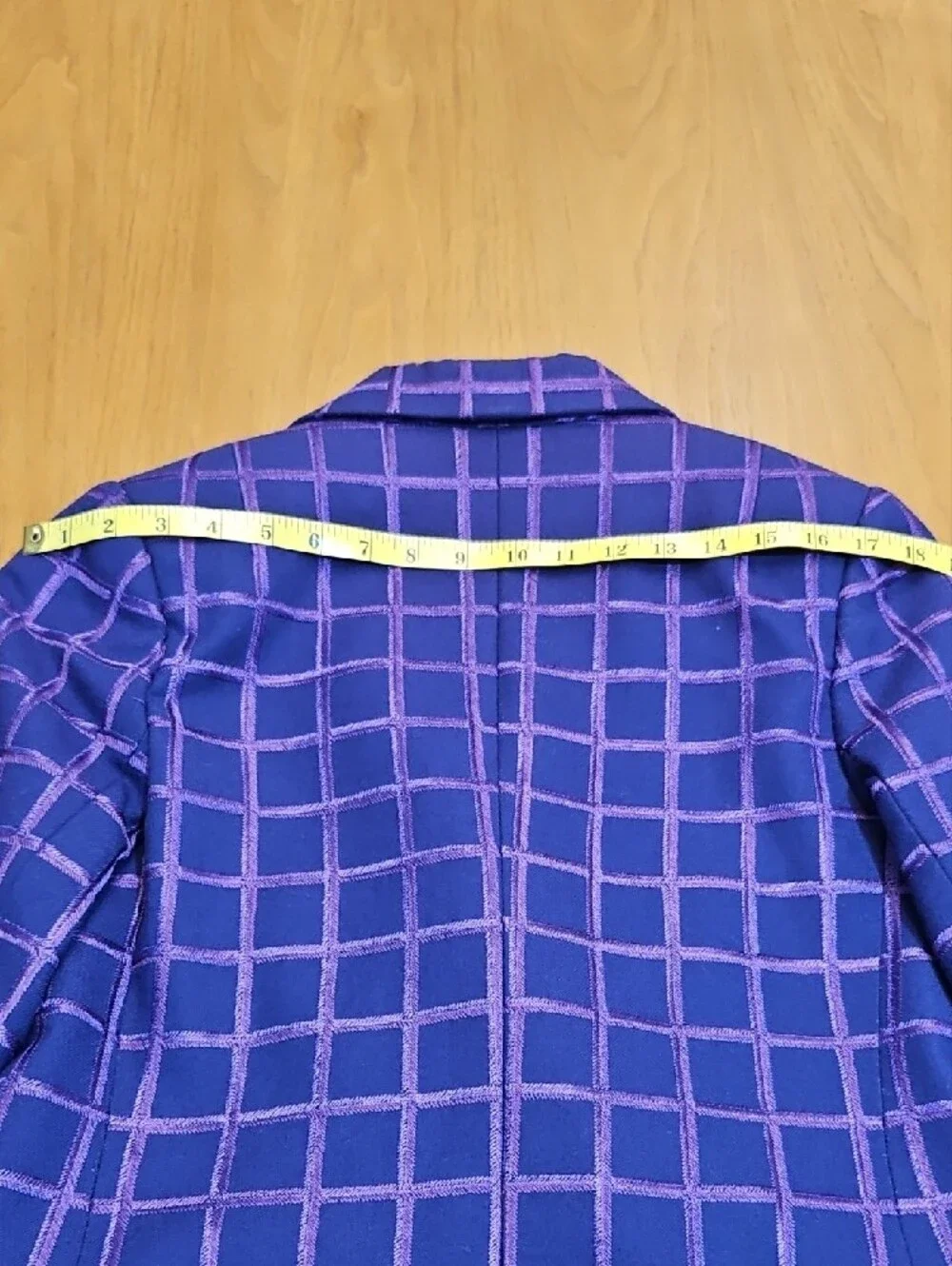 Vintage Christian Dior Boutique Purple Blue Plaid Double-Breasted Blazer(Medium)